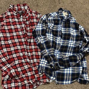 *DONATED* Men’s Red and Blue Plaid Button-Up Shirts